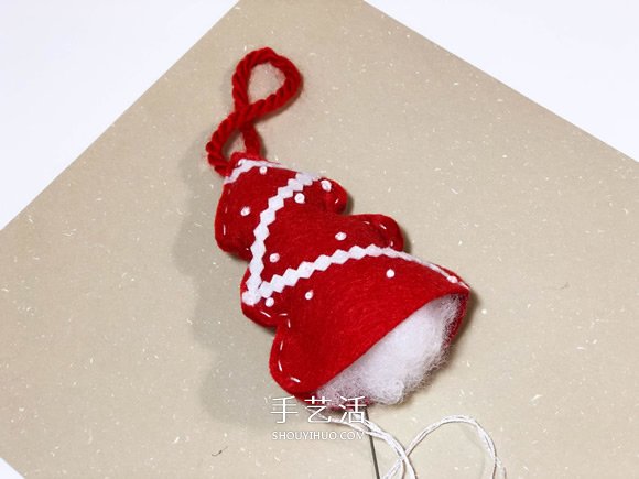 不织布手工制作超可爱圣诞树挂件图解 